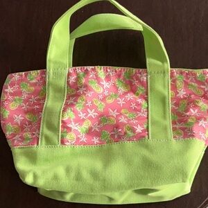Small Lilly Pulitzer Pink and Green Tote Bag